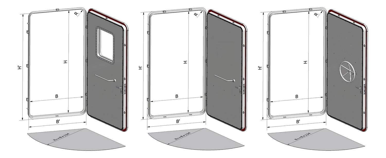 BOH.0335 A-class, BOH.0340 A-class and BOH.0345.A60 fire rated ship doors