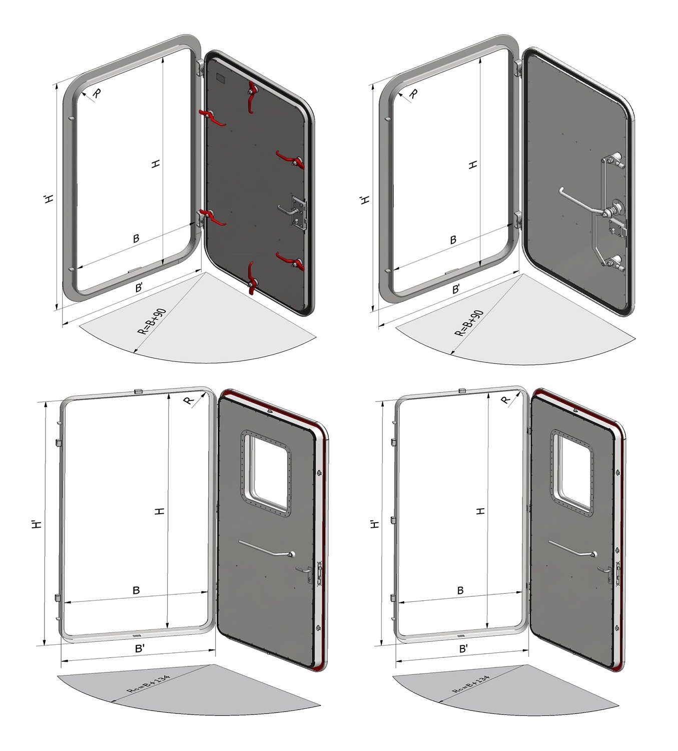 BOH.0102, BOH.0131, BOH.0331 and BOH.0335 weathertight ship doors
