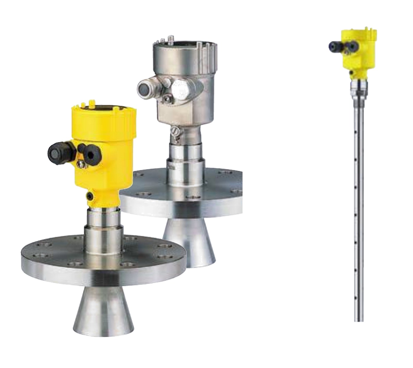 VEGAPULS free-space radar sensor and VEGAFLEX guided probe